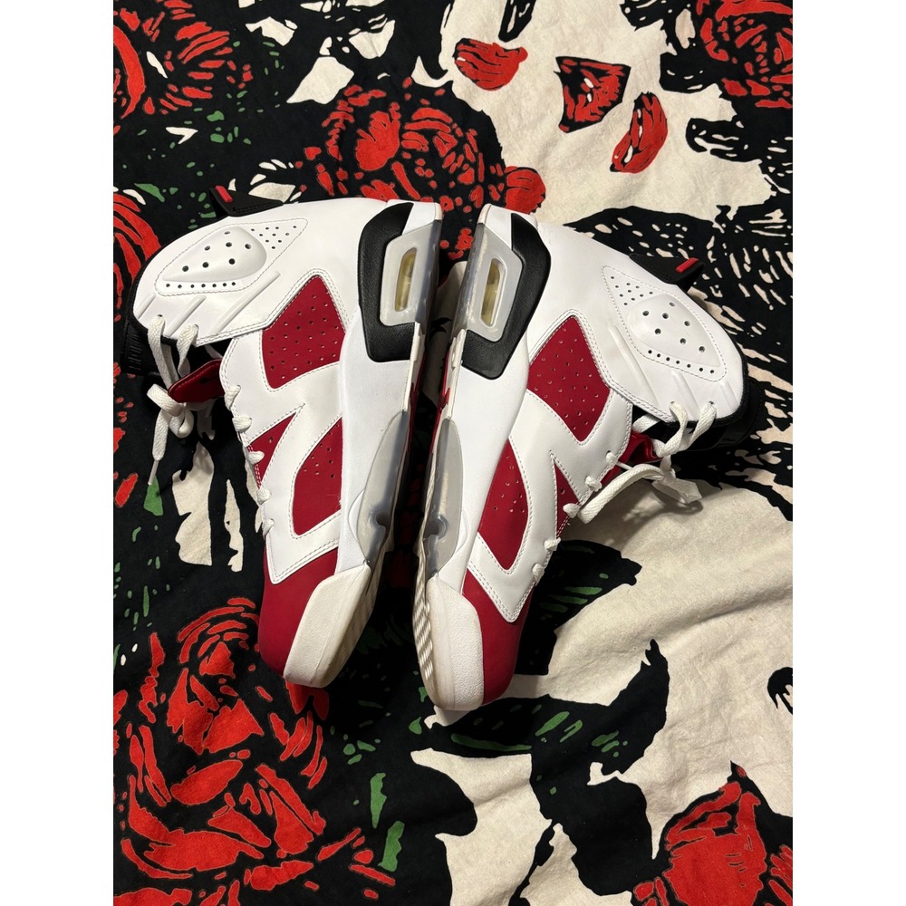 Nike Air Jordan 6 Retro Carmine 2014 White Red Black 384664-160 Mens 12